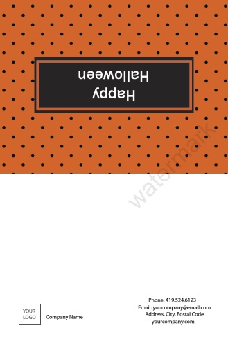 Occasion-Greeting Card-Halloween-Orange and Black-Polka Dot