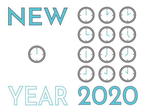 New Year - New Year clocks  - 11x8.5