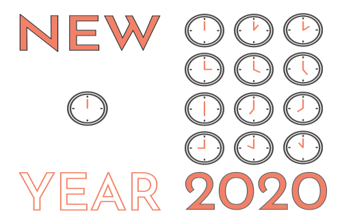 Greeting card - new year -countdown pink ver. 8.5x5.5