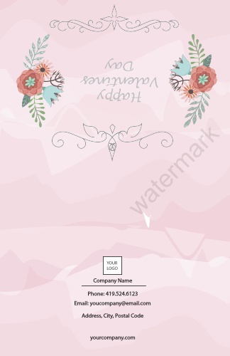 Occasion-Valentines-Holiday Card-Pink-Watercolour