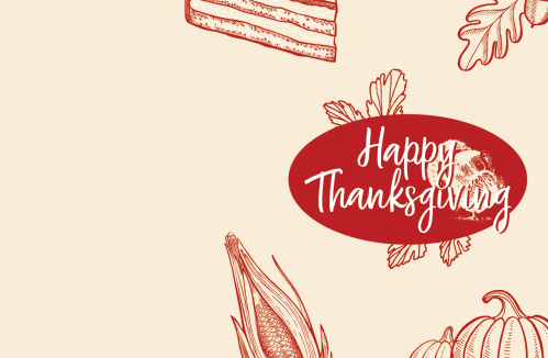 Thanksgiving - Happy Thanksgiving - Red