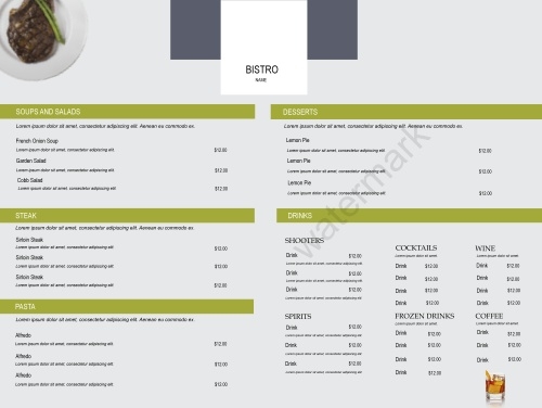 Restaurant Steakhouse-Lawn Sign-Menu-Green