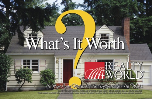 Realty World - What's It Worth Postcard - 8.5" x 5.5"