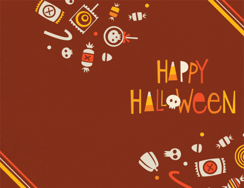 Halloween Greeting Cards - Happy Halloween - Candies 11x8.5