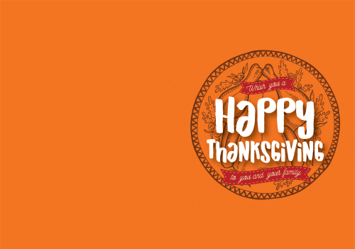Thanksgiving - Happy Thanksgiving - Orange 10x7