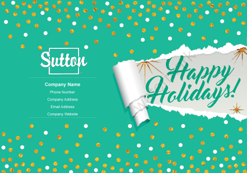 Sutton Greeting Cards - Happy Holiday Green