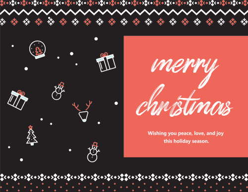 Christmas Greeting Cards - Nordic pattern Dark Theme