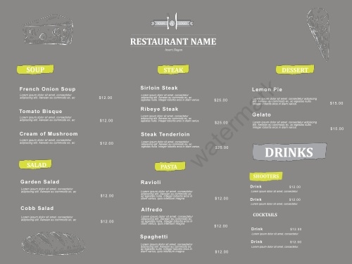 Steakhouse Restaurant-Lawn Sign-Menu