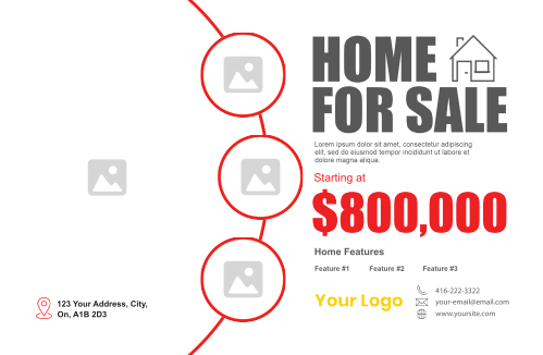 Postcard - RealEstate - Red Circles 8.5x5.5