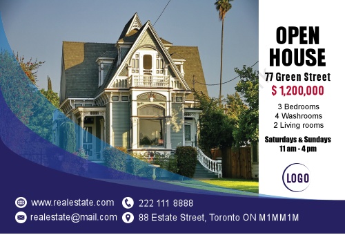 Real Estate Postcard - Blue