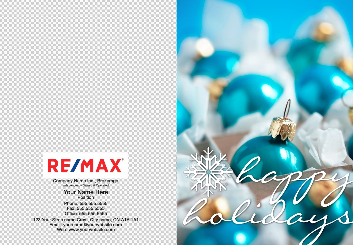 remax blue ornament balls snowflake script font