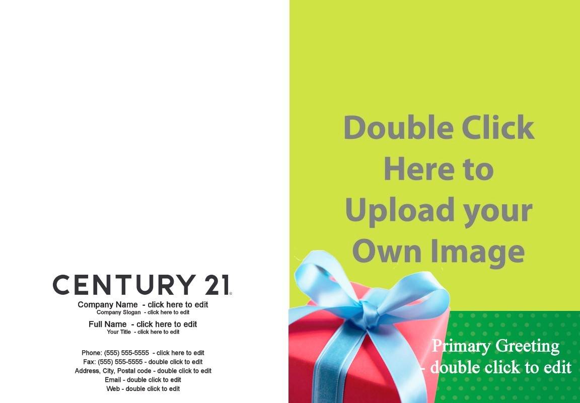 century 21 green background red gift