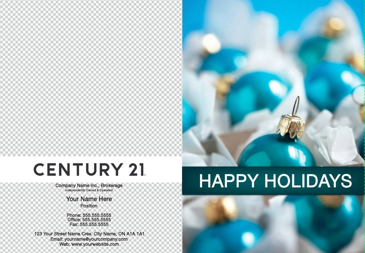 century 21 photo blue ornament balls greeting plain font