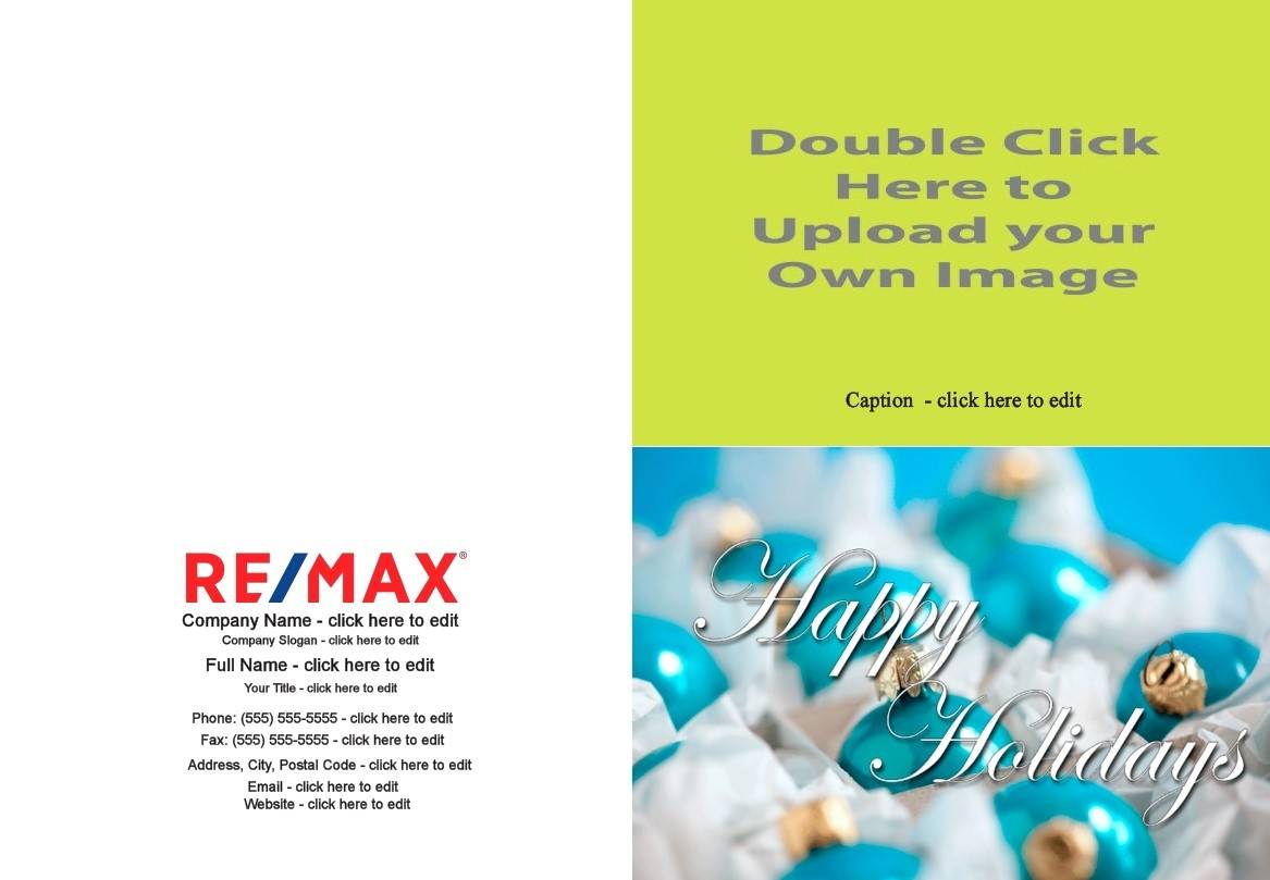 remax holiday photo blue ornament balls