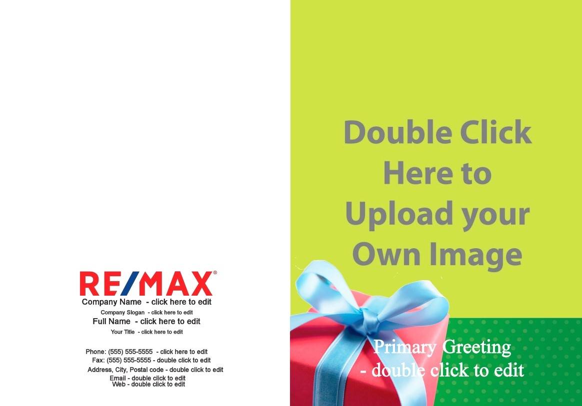 remax home green background red gift