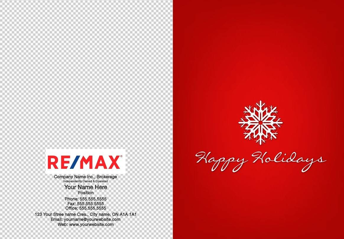 remax happy holiday red background snowflake