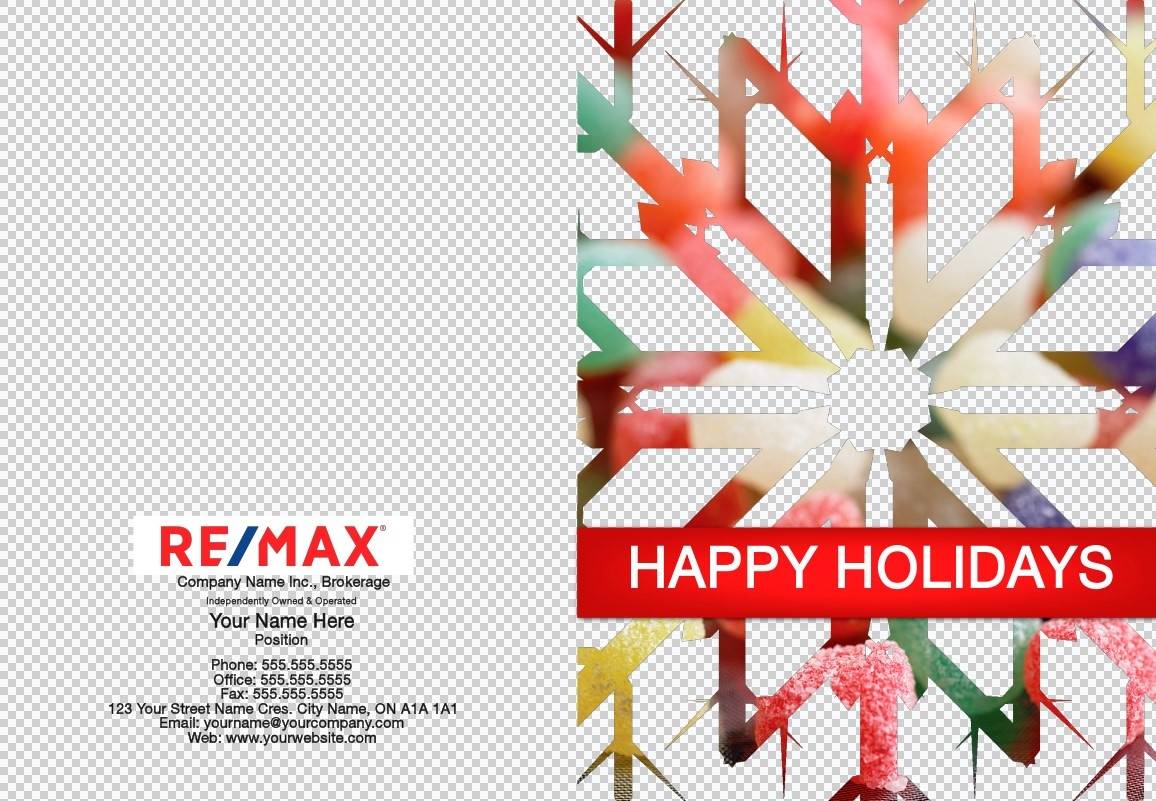 remax happy holiday candy snowflake plain font