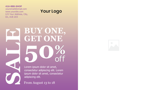 Postcard - Clothing Retail Store - Purple Gradient 8x5