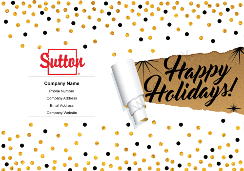 Sutton Greeting Cards - Happy Holiday White