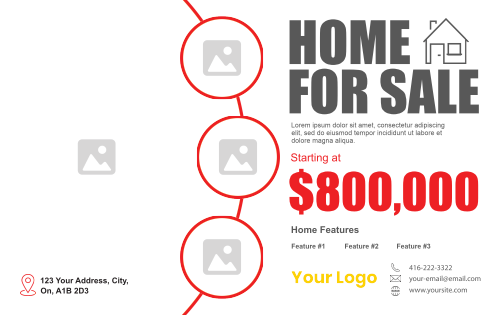 Postcard - RealEstate - Red Circles 8x5