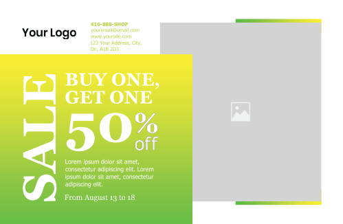 Postcard - Clothing Retail Store - Green Gradient 8.5x5.5