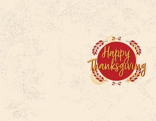 Thanksgiving - Happy Thanksgiving - Red Circle 11x8.5