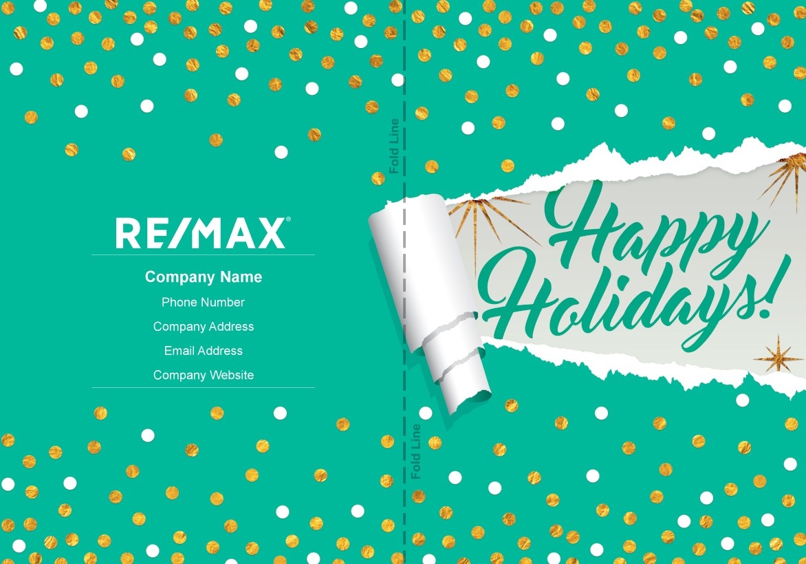 Remax Greeting Card - Happy Holiday Green