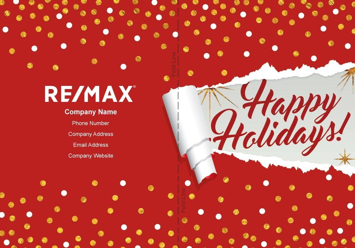 Remax Greeting Card - Happy Holiday Red