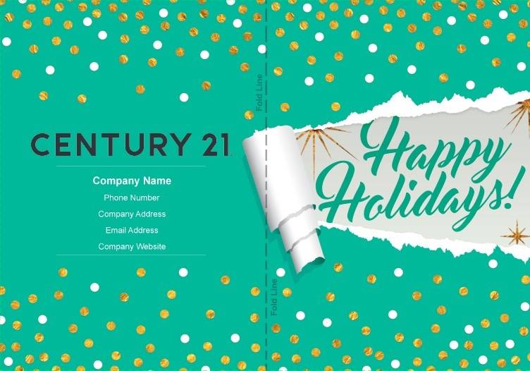 Century21 Greeting Card - Happy Holiday Green