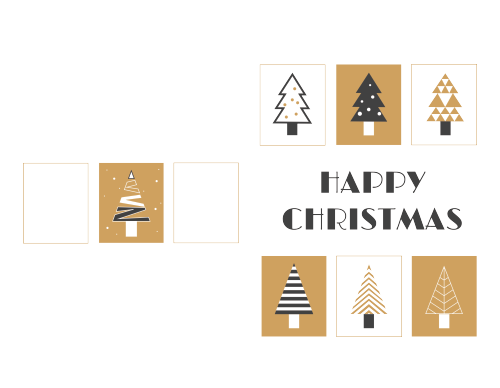 Christmas Greeting Cards - gold tree boxes