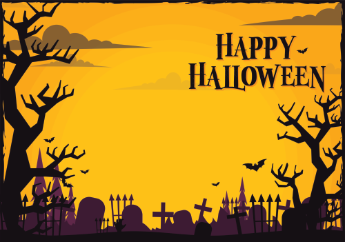Halloween Greeting Cards - Happy Halloween - Orange Sky 10x7