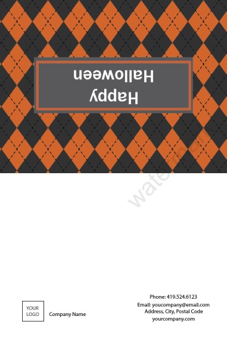Occasion-Greeting Card-Halloween-Orange and Black-Pattern