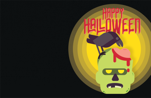 Halloween Greeting Cards - Happy Halloween - Zombie Brain