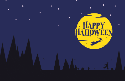Halloween Greeting Cards - Happy Halloween - Witch in the Sky
