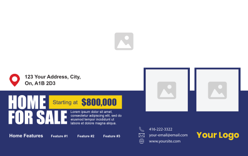 Postcard - RealEstate - Dark Blue 8x5