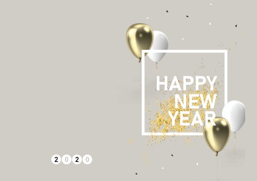 Greeting card- new year balloon - 10 x 7