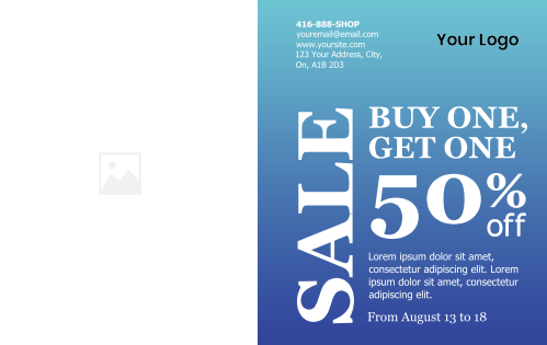 Postcard - Clothing Retail Store - Blue Gradient 8x5