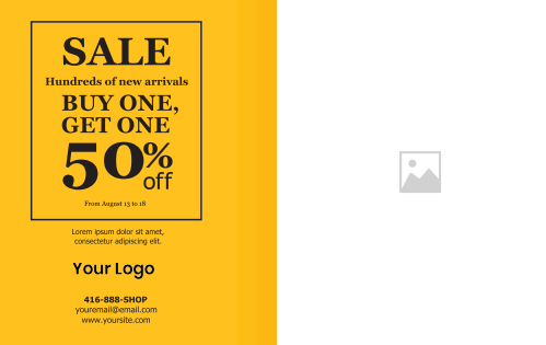Postcard - Clothing Retail Store - Orange 8x5