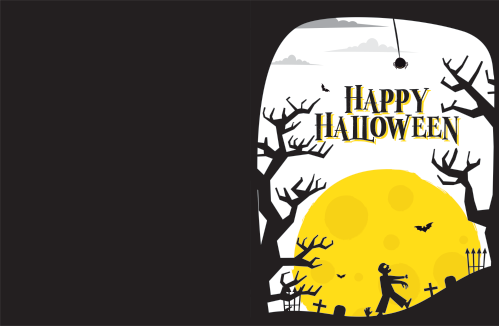 Halloween Greeting Cards - Happy Halloween - Spider and Zombie