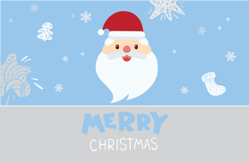 Christmas Greeting Cards -blue santa  (2)