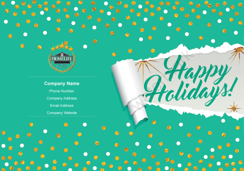 Homelife Greeting Card - Happy Holiday Green