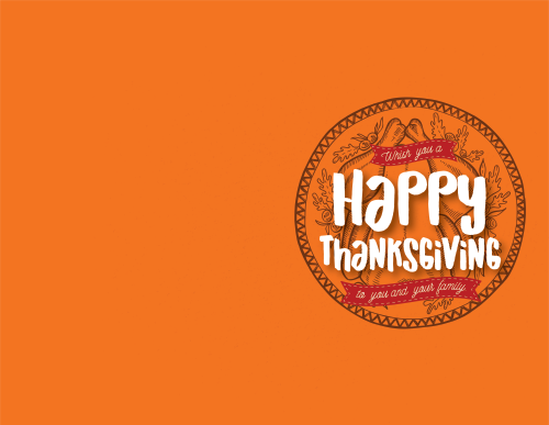 Thanksgiving - Happy Thanksgiving - Orange 11x8.5