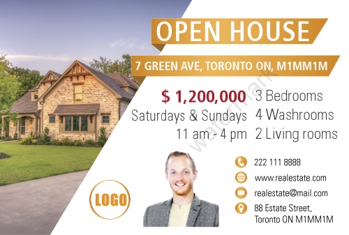 Real Estate Postcard - Orange Banner