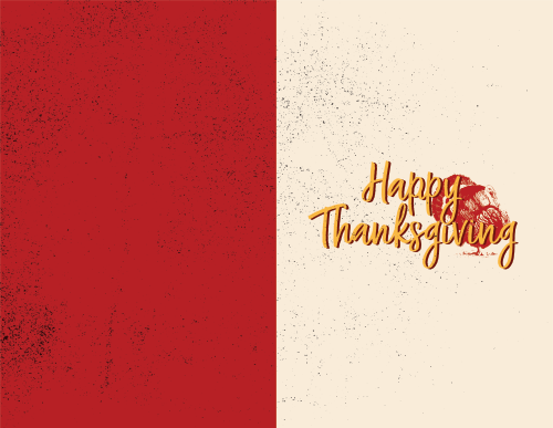 Thanksgiving - Happy Thanksgiving - Turkey Half and Half 11x8.5