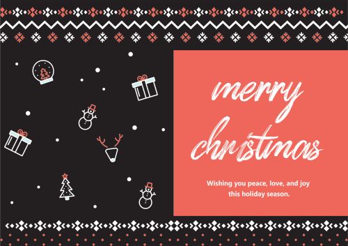Christmas Greeting Cards -Nordic pattern Dark Theme (1)