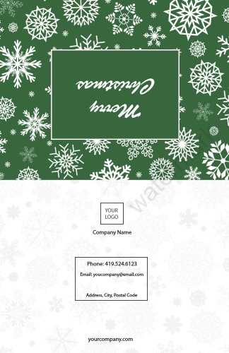 Occasion-Christmas-Holiday Card-Green-Snowflake