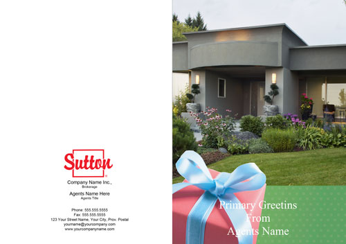 Sutton home green background red gift