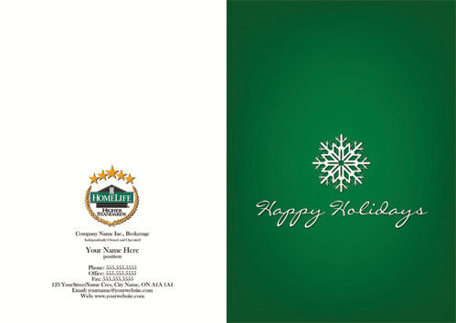 homelife happy holiday green background snowflake