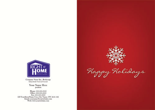 right at home happy holiday red background snowflake