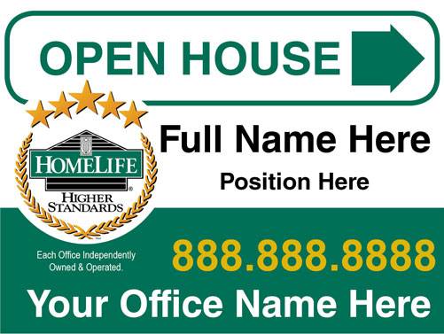4mm Coroplast - Homelife Open House Small Arrow Right
